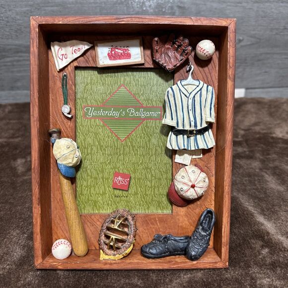 Russ Yesterday’s Ballgame Baseball 3d Frame Holds 4”x6” Picture Y2k New - Picture 1 of 9
